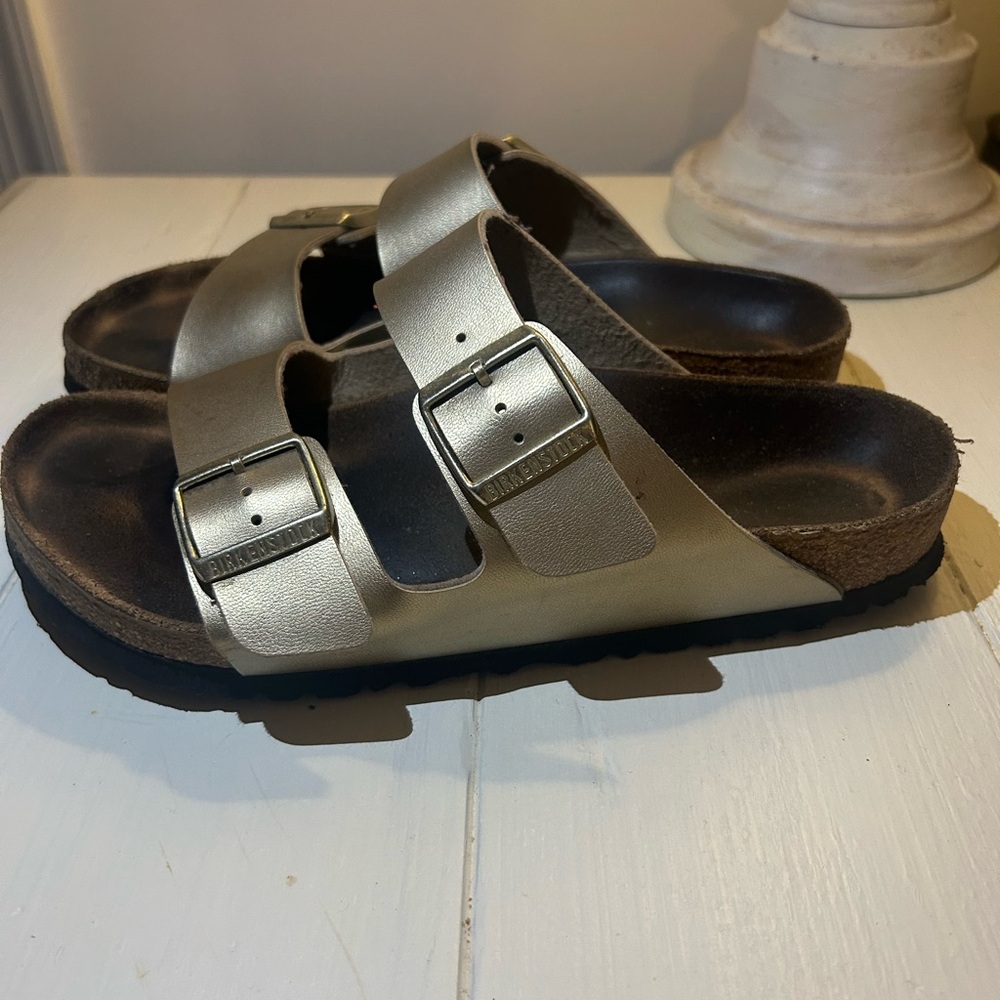 Birkenstock Women's Sandals in Metallic Gold